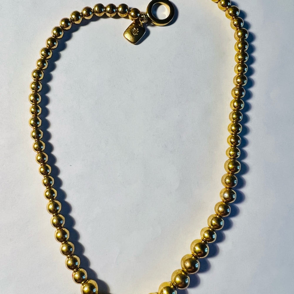 Raulf Lauren Gold Tone Bead Necklace